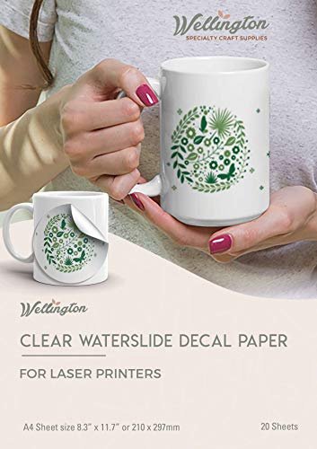 Wellington Specialty Craft Supplies, Waterslide Decal Paper Laser Clear 20 Sheets A4 Size
