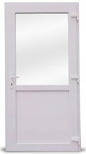 Otwarte PVC-Außentür. Geschäft, Balkon, Haus, Wirtschaft. Anthrazit, Goldeiche, Walnuss, weiß (100x200cm, weiß)