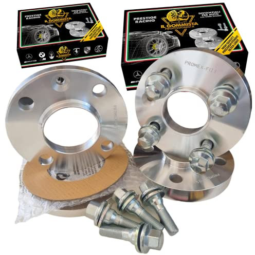 IGP KIT 4 DISTANZIALI RUOTE 12 mm + 16 mm 4x108 65.1 + BULLONI PIATTI compatibili con PEUGEOT 106 206 207 208 306 307 405 406 605 Partner *OK AUTO RUOTA CERCHI IN LEGA