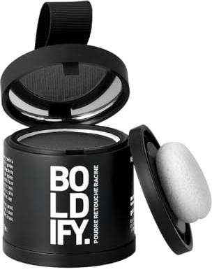 BOLDIFY Haaransatzpuder, Ansatzfarbe zum Kaschieren – Dunkelgrau, 10g | Wasserfest, 24 Std. Halt, Fleckenfrei, für dünner werdendes Haar, Ansatzkaschierung, für Damen & Herren