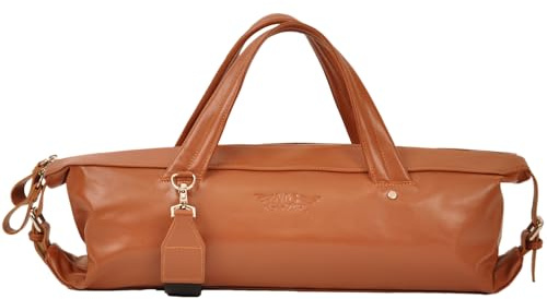 MG Leather Work Flute Gig Bag - Genuine Detroit Leather Modern Style Pouch Case (Flexible, Brown)
