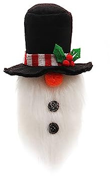 Guangcailun Plüsch Bart Weinflaschenabdeckung Weihnachtsbaum Schneemann Kleidung Staubdichter Hut Weihnachten Weinflaschenhülle Esstisch Hotel, Schneemann