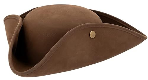 TrendandStylez Piratenhut braun, Dreispitz, Pirat, Seeräuber, Musketier, Mittelalter Hut für Damen und Herren, JGA, Mottoparty, Karneval