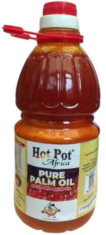 Hot Pot Africa Red Palm Oil for cooking, (2 Litres) Nigeria Pure Red Palm Oil for Soup, Stew and Traditional Taste Sauce