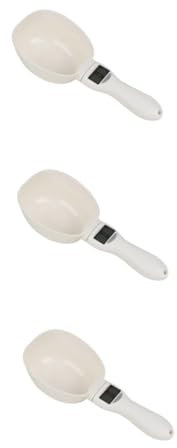 ABOOFAN 3 Piezas Escala De Comida Para Gatos Taza Medidora De Comida Para Gatos Báscula De Cocina Para Hornear Cucharas Digital Cuchara Electronica Cuchara De Comida Mascota