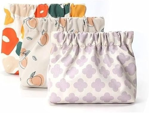 3 Pezzi Mini Trousse Trucch Impermeabile Pochette Trucchi Piccola Senza Cerniera Chiusura Automatica Borsa Cosmetica per Conservazione Cosmetici, Accessori (C)