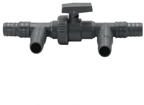 HAF 3 Wege Solarweiche / 3 Wege Ventil mit Absperrhahn | 2-Teiliges Bypass Set mit 32mm & 38mm Schlauchtüllen zum Anschluss von Solarkollektor, Poolheizung, Wärmepumpe, Heizmatte oder Sandfilteranlage