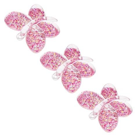 TEHAUX Ornamente 3st Diy Zubehör Charm-armbänder Strass-armband Handwerk Schlüsselanhänger Schmuck Charme Glitzer-anhänger Strass Halsband Dekorativ Reize Rosa Ornament Acryl