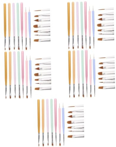 FRCOLOR 35pcs Nail Art Pen Manicure Painting Brush Tool Nail Varnish Pen Diy Supplies