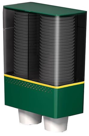 Porta Bicchieri di Plastica Dispenser di Bicchieri Carta Portabicchieri di Carta Portabicchieri Automatico Portabicchieri Paretedi Plastica Doppio con Coperchio Antipolvere per Casa Ufficio Ristoranti