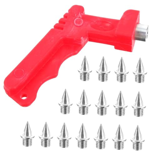 MKEAWWU 16 Pièces Pointes Piste en Acier Inoxydable avec 1 Clé à Pointe Athlétisme, 6mm Pointe Athlétisme Cross Country Pointes d'athlétisme Pointes de Rechange pour Chaussures avec clé à Pointes