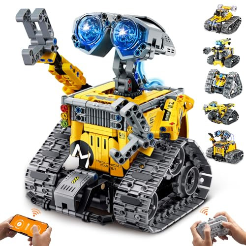 IKUPER Technik Roboter Kinder für Jungen 6-12 Jahre, 6-in-1 Roboticset Programmierbar mit App & Fernsteuerung, Geburtstagsgeschenk für Weihnachten und Geburtstag (631 Stück)