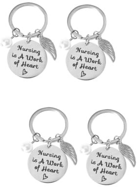 GALPADA 4stücke Edelstahl Schlüsselanhänger Mit Gravur Nursing Is Work of Heart Kreatives Für Ärzte Und Pflegekräfte Stilvolle Schlüsselringe Für Handtaschen Und