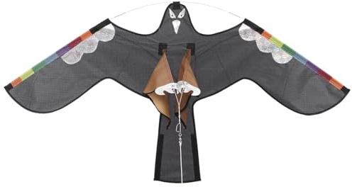 Cometa de pájaro halcón, cometa voladora espantapájaros - Cometa voladora de halcón de pájaro reflectante con plumas simuladas - Cometa que vuela del repelente del espantapájaros del protector de la g