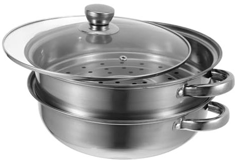 PRETYZOOM Tapa de Olla de Vapor de Doble Capa Juego de de Alimentos para Fideos Y Verduras Olla de Vapor para Albóndigas