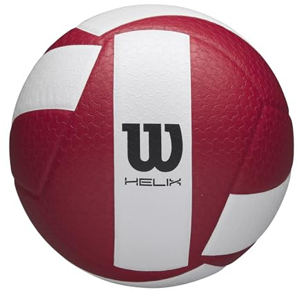 Wilson Pallone da Pallavolo Helix Game, Progettato Per Alte Prestazioni, Presa Avanzata e Controllo Ottimizzato, Realizzato In Microfibra di Alta Qualità, Colore: Rosso/Bianco, Dimensioni Ufficiali