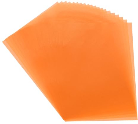 QUARKZMAN 20 Blatt Farbiges Pergamentpapier Orange Transparenz 8,3 x 5,9 | Bedruckbares Pergamentpapier, Durchsichtige Pergamentblätter, Für den Druck von Hochzeitseinladungen