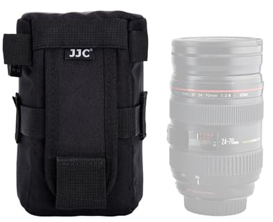 JJC objektivväska skyddsfodral för Canon EF 16–35 mm f4L EF 24–105 mm f4L RF 85 mm f2 EF 100 mm f2.8L Macro Nikon AF-S 24–70 mm f2.8 16–35 mm f4G för Sony FE 90 mm f2.8 Macro, innermått 3 ,15 tum x