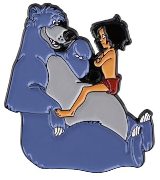 Pin's de Baloo et Mowgli, Le livre de la jungle, Dessin Animé Vintage, 3.4 x 4.3 cm, Pins Broche Epinglette Accessoire Vetements Sacs