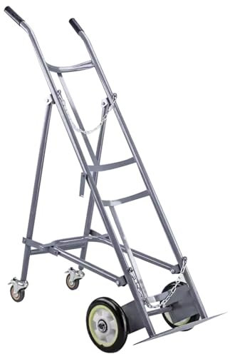 Einzelflaschen-/Sauerstoffflaschenwagen, tragbarer rollender Sauerstofftankhalter/festes Regal für Gasflaschen, mit Rädern, zur Lagerung von 40/50-Liter-Sauerstoffflaschen (Grau1, einziehba