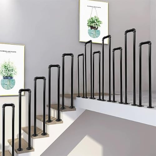 Hggdsac Railing Indoor&Outdoor, U-Shaped Stair Railing, Stainless Steel Stair Railing, Wall Mounted Non-Slip Handrails, for Kids,Elderly,Pregnant Women and People with Limited Mobility, Right Angle