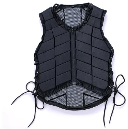 Gilet Equestre Gilet da equitazione for esterni, imbottito in EVA, di sicurezza, for equitazione, protezione for il corpo, unisex, nero, for adulti, uomini, donne e bambini Per Equitazione(Adult S)