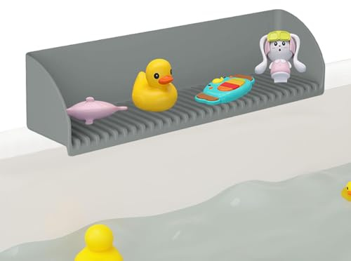 Splash Guard per vasca da bagno, protezione dall'acqua, antiscivolo, con ventose e organizer in silicone, per asilo e appartamenti in affitto