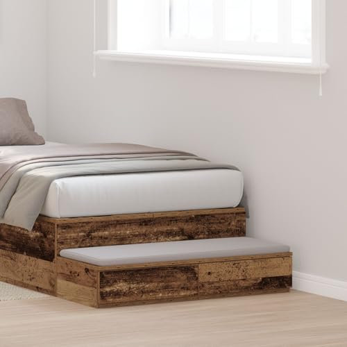 Brokky 866937 Cassetti per Letto in Legno Vecchio 90x36,5x16,5 cm in Legno Ingegnerizzato cassettoni sottoletto,Legno Composito