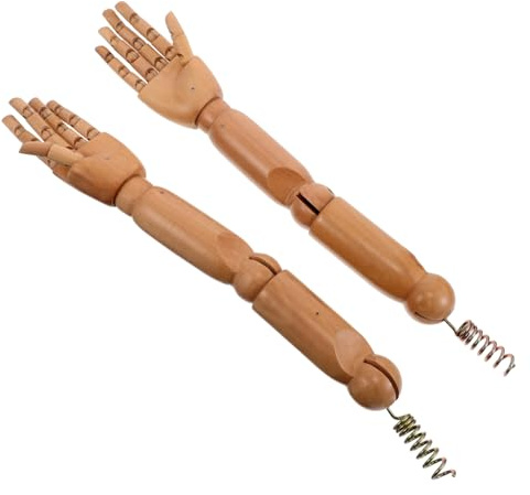 VILLCASE Movable Wooden Mannequin Arms with Flexible Joints Realistic Replacement Parts for Clothing Display and Photography
