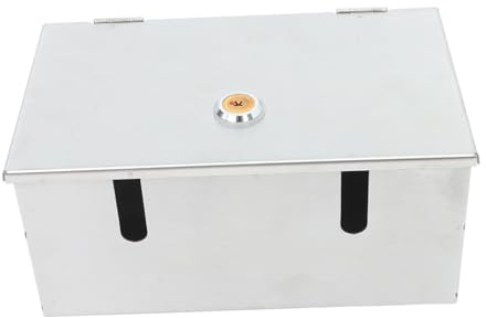 BAZEITFLOW Caja Protección Enchufes Acero Inoxidable Resistente La Intemperie Con Cerradura Caja Doble Para Enchufe Eléctrico Antirrobo Para Hogar y Oficina
