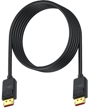 MysRuida Cavo DisplayPort 2.1 da 52 Gbps, 1,8 m, 16K@30Hz/8K @120Hz/4K @240Hz 165Hz 144Hz, 3D, Dynamic HDR, Dolby eARC, DP dritto maschio per monitor da gioco FreeSync G-Sync, PS5/4, Nvidia RTX, AMD