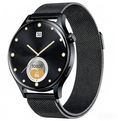 Smartwatch Herren mit Telefonfunktion, 1.32 AMOLED Display, Armbanduhr Uhren mit SpO2 Herzfrequenz Schlafmonitor Schrittzähler,Sportuhr 100+ Sportmodi Fitnessuhr Tracker IP68 für iOS Android, Schawrz