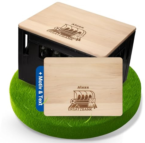 Personalisierte Sitzauflage Holz - 2in1 Hocker & Schneidebrett zum Vatertag
