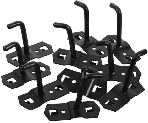 SAFIGLE 10 piezas Ganchos de Pared Pesados para Tablero Perforado Gancho Ajustable para Estantes Soporte Resistente para Herramientas y Exhibición Tienda de Negras