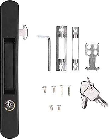 Serratura per porta scorrevole Design a doppia faccia in ottone in lega di zinco resistente con chiavi per porte e finestre scorrevoli 27-29 mm di spessore Finitura in rame nero
