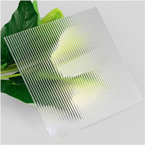 Lastre acriliche trasparenti, Lastra acrilica quadrata da 10 mm con ondulazione trasparente 100-500(Thick Sripe,200x200mm)