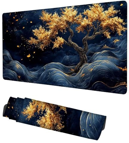 Alfombrilla Ratón Abstracción Mouse Pad 900x400x3mm Alfombrilla Gaming Árboles Desk Mat, Protector Escritorio, Accesorios Gaming, Mejora Precisión y Velocidad, para PC Gamer, Portátil, Oficina, f-33