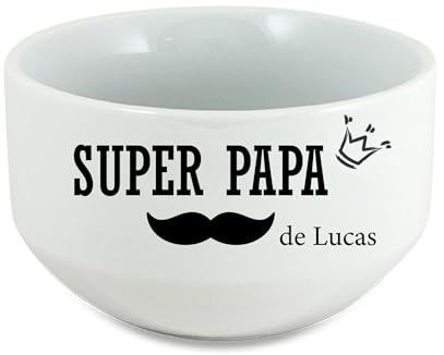 Générique Bol Super Papa Personnalisé 600 ml – Bol avec Prénom Enfant – Cadeau Fête des Pères Original – Design Moustache Couronne – Céramique