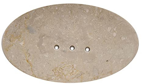 ART-CRAFT Marmor Seifenschale Seifenhalter Seifenablage aus Naturmarmor Oval für Badezimmer Dusche Küche Waschbecken