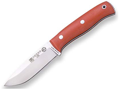 Joker Cuchillo de Supervivencia Lynx CN111-F, Mango Canvas Micarta Naranja, Hoja de 10,5 cm Böhler N695, con Funda Kydex y pedernal, Herramienta de Pesca, Caza, Camping y Senderismo