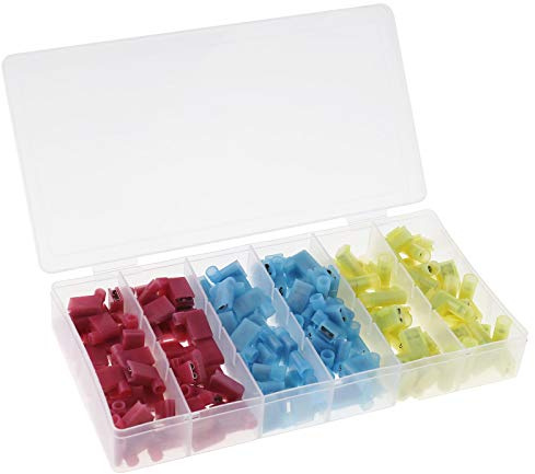 150 Stück Flagge Isoliert Terminal Set Flachsteckhülsen Weiblich 90 Grad 22-18 18-14 12-10 AWG mit Sortiment Aufbewahrungsbox Weiblicher Verbinder