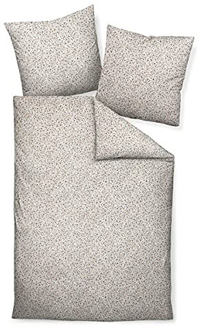 Janine Feinbiber-Bettwäsche Davos 135x200 cm + 80x80 cm perlblau-Granat-Bisquit