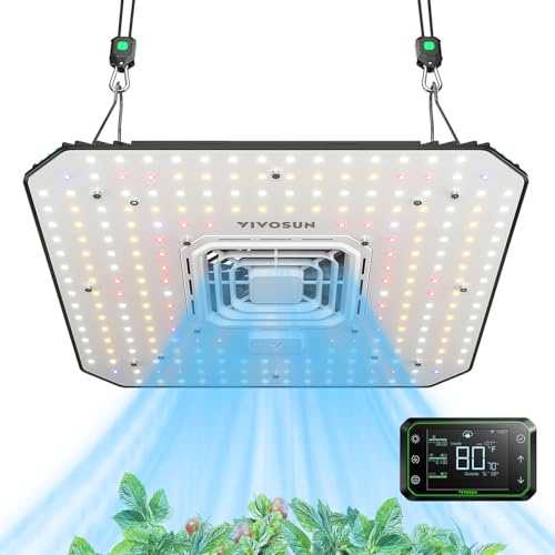 VIVOSUN AeroLight A100 Spectre accordé, lumière LED de Croissance 100 W avec Ventilateur de Circulation intégré et Driver Growhub E42A, Compatible avec App et E25