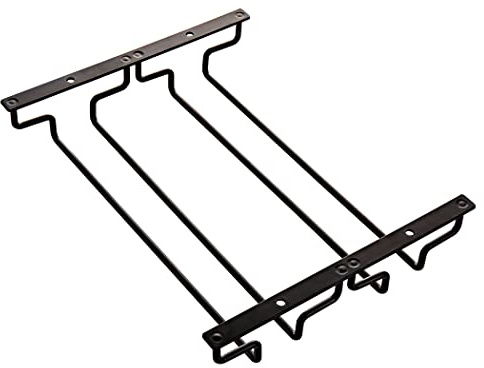 Dianoo Weinglasregal für Unterschrank, Weingläser, 27,5 cm, Schwarz, 2 Reihen