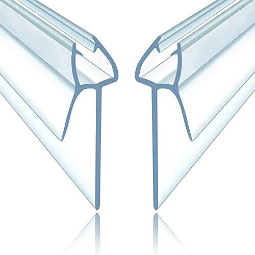Shower Screen Seal Strip, 4-6mm Glass Thickness Shower Door Seal Strip Replacement with Adjustable Length of 90cm Effectively Stop Water Flow Leaks Wide Sides Create Water Barrier for 10-20mm Gap 2PCs