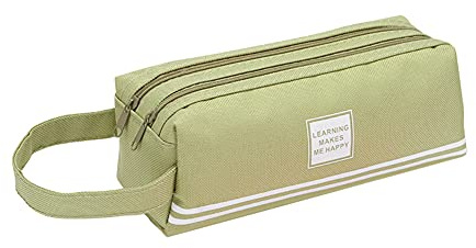 Trousse Scolaire Garcon Fille Ado, Étui à Crayons Trousse à Crayons Grande Capacité avec 2 Compartiments, Sac à Crayons école Papeterie Organisateur pour Stylos Trousse à Maquillage Femme Homme