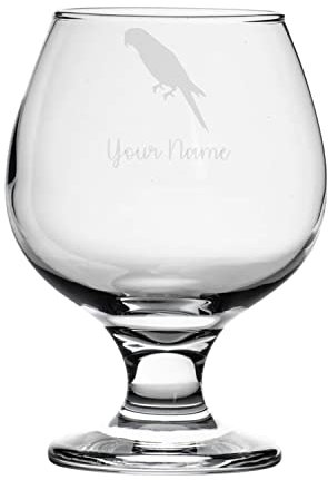 Personalised Parrot Engraved Brandy Snifter Glass, Animal Gift for Women, Gift for Men