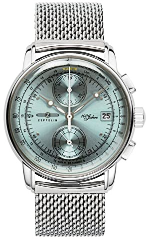 Zeppelin Herrenuhr mit Milanaiseband Serie 100 Jahre ED. 1 Chronograph Datum 8670M-4
