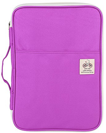 Portfolio Dossier de présentation business, Sac de Document, Portefeuille A4 de Document, Conférencier a Fermeture Eclair, pour Blocs-Note, Planificateur, Journal 35 x 25 x 3,5cm (Violet)