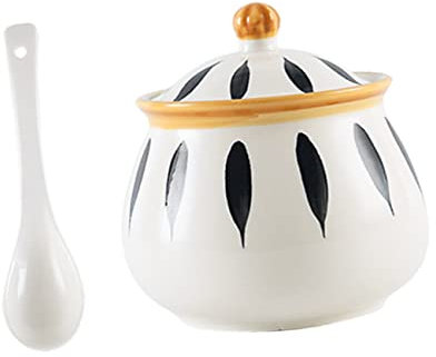 KICHOUSE Ceramic Seasoning Jar Condiment Holder Spice Jar for Home Kitchen for Salt and Pepper Material